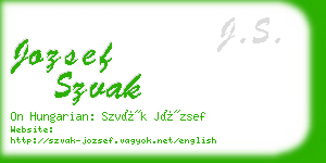 jozsef szvak business card